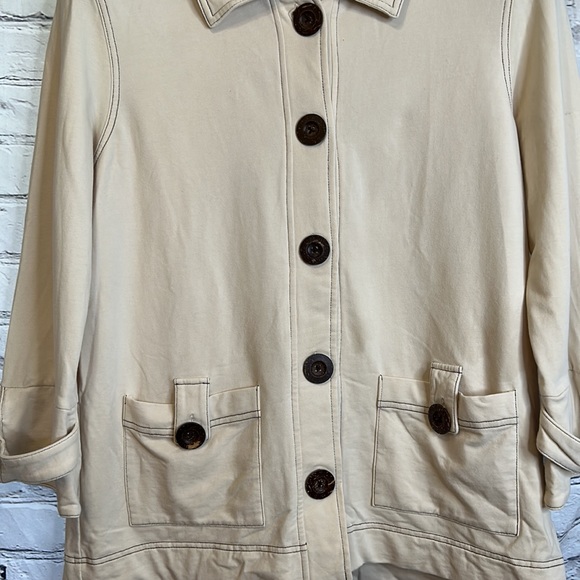 At Soul By Ann Trinity Khaki Large Brown Button Front Pocket Jacket Size Small - Picture 5 of 9